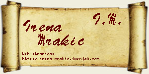 Irena Mrakić vizit kartica
